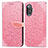 Leather Case Stands Fashionable Pattern Flip Cover Holder S04D for Xiaomi Poco F3 GT 5G Rose Gold