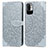 Leather Case Stands Fashionable Pattern Flip Cover Holder S04D for Xiaomi POCO M3 Pro 5G Gray