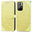 Leather Case Stands Fashionable Pattern Flip Cover Holder S04D for Xiaomi Poco M4 Pro 5G Yellow