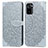 Leather Case Stands Fashionable Pattern Flip Cover Holder S04D for Xiaomi Poco M5S Gray
