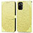 Leather Case Stands Fashionable Pattern Flip Cover Holder S04D for Xiaomi Poco M5S Yellow