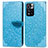 Leather Case Stands Fashionable Pattern Flip Cover Holder S04D for Xiaomi Poco X4 NFC Blue