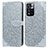 Leather Case Stands Fashionable Pattern Flip Cover Holder S04D for Xiaomi Poco X4 NFC Gray