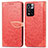 Leather Case Stands Fashionable Pattern Flip Cover Holder S04D for Xiaomi Poco X4 NFC Red