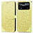 Leather Case Stands Fashionable Pattern Flip Cover Holder S04D for Xiaomi Poco X4 Pro 5G Yellow