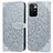 Leather Case Stands Fashionable Pattern Flip Cover Holder S04D for Xiaomi Redmi 10 (2022) Gray