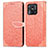 Leather Case Stands Fashionable Pattern Flip Cover Holder S04D for Xiaomi Redmi 10 India Orange