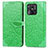 Leather Case Stands Fashionable Pattern Flip Cover Holder S04D for Xiaomi Redmi 10 Power Green