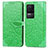 Leather Case Stands Fashionable Pattern Flip Cover Holder S04D for Xiaomi Redmi K50 5G Green