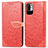 Leather Case Stands Fashionable Pattern Flip Cover Holder S04D for Xiaomi Redmi Note 10 JE 5G Red