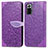 Leather Case Stands Fashionable Pattern Flip Cover Holder S04D for Xiaomi Redmi Note 10 Pro Max Purple