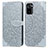 Leather Case Stands Fashionable Pattern Flip Cover Holder S04D for Xiaomi Redmi Note 10S 4G Gray