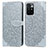 Leather Case Stands Fashionable Pattern Flip Cover Holder S04D for Xiaomi Redmi Note 11 4G (2021) Gray