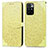 Leather Case Stands Fashionable Pattern Flip Cover Holder S04D for Xiaomi Redmi Note 11 4G (2021) Yellow