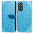 Leather Case Stands Fashionable Pattern Flip Cover Holder S04D for Xiaomi Redmi Note 11 4G (2022) Blue