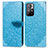 Leather Case Stands Fashionable Pattern Flip Cover Holder S04D for Xiaomi Redmi Note 11 5G Blue