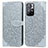 Leather Case Stands Fashionable Pattern Flip Cover Holder S04D for Xiaomi Redmi Note 11 5G Gray