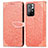 Leather Case Stands Fashionable Pattern Flip Cover Holder S04D for Xiaomi Redmi Note 11 5G Orange