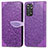 Leather Case Stands Fashionable Pattern Flip Cover Holder S04D for Xiaomi Redmi Note 11 Pro 5G Purple