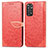Leather Case Stands Fashionable Pattern Flip Cover Holder S04D for Xiaomi Redmi Note 11 Pro 5G Red