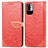 Leather Case Stands Fashionable Pattern Flip Cover Holder S04D for Xiaomi Redmi Note 11 SE 5G Red