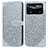 Leather Case Stands Fashionable Pattern Flip Cover Holder S04D for Xiaomi Redmi Note 11E Pro 5G Gray