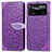 Leather Case Stands Fashionable Pattern Flip Cover Holder S04D for Xiaomi Redmi Note 11E Pro 5G Purple