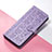 Leather Case Stands Fashionable Pattern Flip Cover Holder S05D for Google Pixel 7 Pro 5G Purple