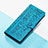 Leather Case Stands Fashionable Pattern Flip Cover Holder S05D for Huawei Honor 50 5G Blue