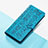 Leather Case Stands Fashionable Pattern Flip Cover Holder S05D for Huawei Honor 50 Pro 5G Blue