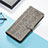 Leather Case Stands Fashionable Pattern Flip Cover Holder S05D for Huawei Honor 80 Pro 5G Gray