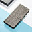 Leather Case Stands Fashionable Pattern Flip Cover Holder S05D for Huawei Honor Magic5 5G Gray