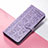 Leather Case Stands Fashionable Pattern Flip Cover Holder S05D for Huawei Nova 9 Pro Purple