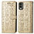 Leather Case Stands Fashionable Pattern Flip Cover Holder S05D for Nokia C210 Gold