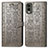 Leather Case Stands Fashionable Pattern Flip Cover Holder S05D for Nokia C210 Gray