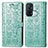 Leather Case Stands Fashionable Pattern Flip Cover Holder S05D for Oppo Reno5 A Green
