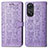 Leather Case Stands Fashionable Pattern Flip Cover Holder S05D for Oppo Reno8 T 4G Purple