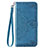 Leather Case Stands Fashionable Pattern Flip Cover Holder S05D for Samsung Galaxy A11 Blue