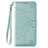 Leather Case Stands Fashionable Pattern Flip Cover Holder S05D for Samsung Galaxy A11 Green