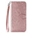 Leather Case Stands Fashionable Pattern Flip Cover Holder S05D for Samsung Galaxy A11 Rose Gold