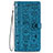 Leather Case Stands Fashionable Pattern Flip Cover Holder S05D for Samsung Galaxy S21 FE 5G Blue