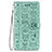 Leather Case Stands Fashionable Pattern Flip Cover Holder S05D for Samsung Galaxy S21 FE 5G Green