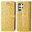 Leather Case Stands Fashionable Pattern Flip Cover Holder S05D for Samsung Galaxy S21 Ultra 5G