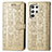 Leather Case Stands Fashionable Pattern Flip Cover Holder S05D for Samsung Galaxy S21 Ultra 5G