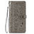 Leather Case Stands Fashionable Pattern Flip Cover Holder S05D for Samsung Galaxy S22 Plus 5G Gray