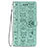 Leather Case Stands Fashionable Pattern Flip Cover Holder S05D for Samsung Galaxy S22 Plus 5G Green