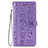 Leather Case Stands Fashionable Pattern Flip Cover Holder S05D for Samsung Galaxy S22 Plus 5G Purple