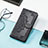 Leather Case Stands Fashionable Pattern Flip Cover Holder S05D for Xiaomi Redmi 11A 4G Black