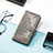 Leather Case Stands Fashionable Pattern Flip Cover Holder S05D for Xiaomi Redmi 12C 4G Gray