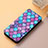 Leather Case Stands Fashionable Pattern Flip Cover Holder S06D for Google Pixel 6a 5G Purple